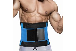 SYXUPAP Rückenbandage Herren und Damen, Atmungsaktive Rückengurt mit 5 Aufenthalten, Doppelte Einstellung Perfekte Passform (Blau, L)