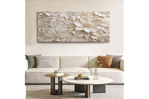 Générique Dekorativ 3D-tavla Modern Style Relief 140 x 70 cm, vit canvastryck, väggdekoration för vardagsrum, sovrum och kont