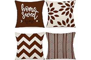 ZWJD Housse Coussin 60x60 Lot de 4 Décoratif Canapé Taie d'oreiller Decoration Canapé Housses Coussin en Lin d'extérieur Taie Oreiller Décoration pour Chambre, canapé, Chaise, Lit,Jardin 60x60cm