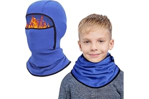 AYPOW Kinder Sturmhaube Winter 6-14, Multifunktional Winddicht Fleece Warm Skimaske Radfahren Gesichtsmaske unter dem Helm, Sturmmaske Mütze mit Halswärmer für Jungen Mädchen, Winter Outdoor Sport