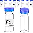 ZHANXUBIO Sterile Empty Vials with Self Healing Injection Port and Aluminum Plastic Cap,Sterile Package (10ml Clear 10PCS)