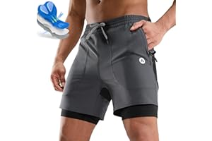 Nepest Mens Mountain Bike Shorts 4D Padded MTB Bicycle Biking Cycling Loose-fit Gel Padding Shorts with Zipper Pockets