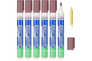 Flintronic Stylo Joint Carrelage, 6PCS Stylo de Carrelage à Coulis, Imperméable Marqueur Joints, Rénovateur de Coulis pour Salle de Bain, Cuisine, Carrelage, Sol