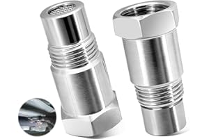 KALEXION Lambdasonde Adapter M18x1,5 Sauerstoffsensor Extender - 2 Stück 45mm Lambda Eliminator Sauerstoffsensor Adapter mit Filter, Universal O2 Sensor Extension Filteradapter für Auto, Auspuffanlage Zubehör