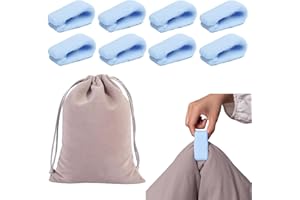 TICKLELY Attache Couette Améliorée avec Clip en ABS, Housse en Laine, Lot de 8 avec Sac de Rangement, Fixation Pratique pour Couettes, Couvertures et Draps