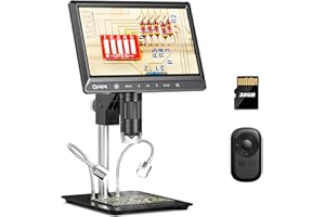 Opqpq ODM702 10" LCD Digital Micrscope, Full View Coin Microscope with Screen, Coin Magnifier with Light for Collectors, Micro Soldering Microscope for Electronics Repair, Magnifying Glass for Adults
