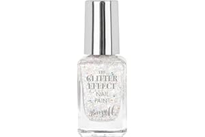 Barry M Glitter Effect Nail Paint, Shade White Party Pearl |White Glitter Nail Polish