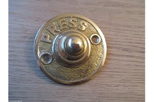 IRONMONGERY WORLD® Timbre de puerta tradicional victoriano de estilo antiguo con alambre (latón pulido, redondo, vintage)