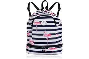 HUA ANGEL Leichter Rucksack Mit Kordelzug Sportrucksack Damen Mit Schuhfach Und Nassfach Wasserdichter Beutel Mit Kordelzug Für Reise Schwimm Training Beach Yoga Basketball FußBall