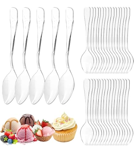 100 Cuillères Blanches Réutilisables Hithika - Lavables, Solides - Pour Fêtes, Pique-Niques, Bureau