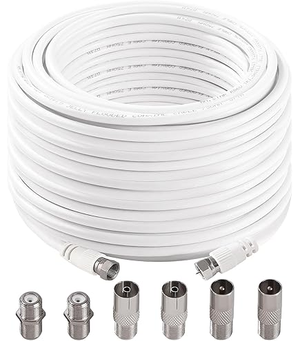 Câble Coaxial Philips Blanc, Connecteurs F Mâle/mâle, Occasion