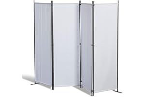 Grasekamp Qualität seit 1972 - Biombo de 4 Piezas, Panel de separación, protección Visual, Separador para balcón, Color Blanco