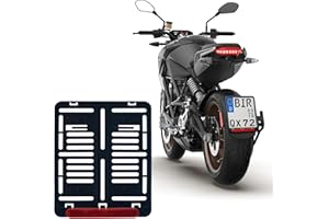 BK-POWERTCS 1x Kennzeichenhalter DE Für Kennzeichen im Format 180 x 200 mm 18 x 20 cm (für Motorrad Roller) Material Kunststoff Schwarz (Unlackiert) Mit Rückstrahler Reflektor mit Zulassung