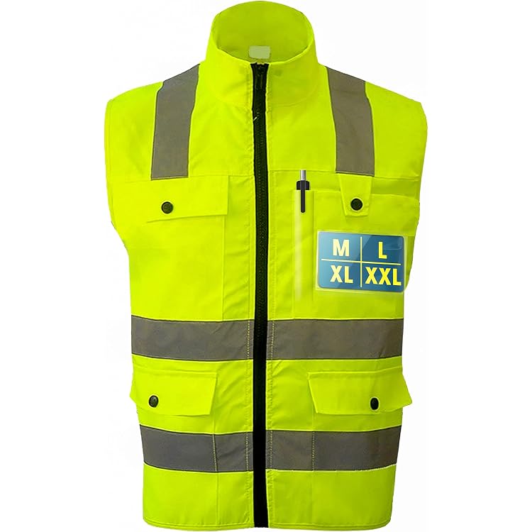 Sicherheitswarnweste Winter - Wasserdicht, Reflektierend, Mit Polsterung, Für Arbeit & Outdoor (Orange/Grün)