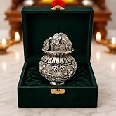 Silver Plated Kuber Kalash Idol 2.5 Inch | Kubera Coin Kalasam for Pooja Room, Home Decor & Spiritual Decoration | Laxmi Kala