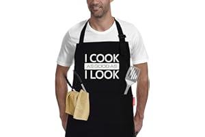APRONPANDA Cotton Aprons for Women Men, Funny Kitchen Cooking Aprons with 2 Pockets, Christmas Gifts for Women Men Dad Mum Wife Husband Girlfriend and Boyfriend