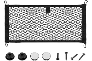 JAMHER 65x25CM Universal Filet de Rangement de Coffre Voiture avec vis et Crochets pour Les Véhicules Utilitaires, Camping-Cars, Mobil Homes, Caravanes, Bateaux(1 Pièces)