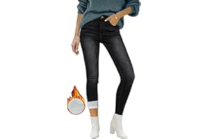 Roskiky Skinny Jeans da donna a vita alta, termici, da donna, invernali, imbottiti, leggings da donna elasticizzati