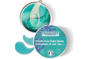 LITTORELLE Patchs Yeux Hydrogel – Hydratants, Anti-Cernes & Anti-Âge – 60 Patchs (30 Paires) Fabriqués en France– Soin Contour des Yeux Lissant, Energisant & Illuminant – 99,8% Naturels & Végan