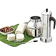 JVL Stainless Steel Square Puttu Kudam Maker with Lid, Candle, Bottom & Needle, Traditional Steamer Set for Induction & Gas Stove, Durable & Easy to Clean (Stainless Steel - Square)