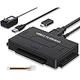 USB 3.0 to SATA and IDE Adapter, External Hard Drive Ultra Recovery Converter Kit for Universal 2.5 3.5 IDE and SATA HDD SSD, 5.25-inch DVD/CD-ROM Optical Drive, Included Power Adapter, Easy to Use