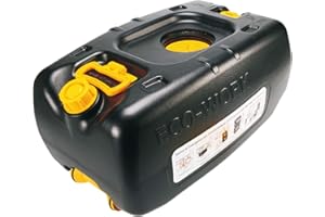 NUOVA C.PLASTICA S.R.L. ECO-WORK® 36LT - tanica di emergenza da 36 litri per il recupero & contenimento dell’olio minerale esausto prodotto da officine e mezzi pesanti con trolley, impilabile, plastica, nero