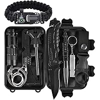Xuanlan Außen Notfall Survival Kit, Selbsthilfe Survival Kit Set Outdoor Multi-Tool Rettungsdecken/Survival Armbändern