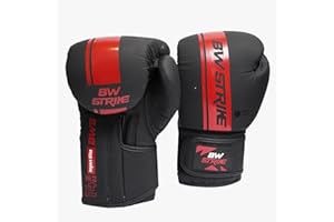 BW STRIKE Premium 3-Layer Original Latex Foam Inner Padding, Faux Leather Boxing Gloves for Men and Women – Durable twins boxing gloves, Suitable for Kickboxing, Martial Arts, Sparring, and Training.