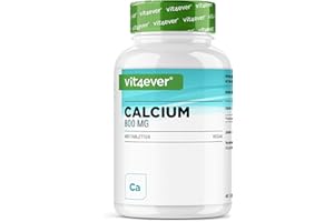vit4ever Calcio – 400 compresse con 800 mg di calcio da carbonato di calcio per porzione giornaliera – Sufficiente per 6,6 mesi – Vegano, ad alto dosaggio e senza additivi inutili