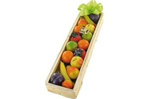 Odenwälder Marzipan Früchte Geschenkkorb in Spankistchen 225g Enthält 15g Früchte Bananen, Erdbeeren, Birnen, Orangen, Mirabellen, Äpfel, Pflaumen
