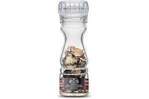 Valnerina Tartufi Scaglie di Tartufo Nero Estivo a Fette Essiccato con Tappo Macina | Condimento Gourmet Pronto all'Uso | Barattolo con Macinino 10 gr.