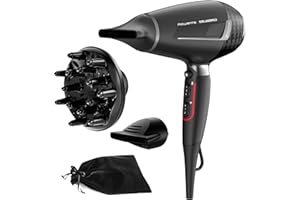 Rowenta x Karl Lagerfeld K/pro Stylist CV888L - Secador de pelo de 2200 W con motor AC Pro, 6 ajustes de velocidad/temperatura, revestimiento Keratin & Glow, 2 boquillas concentradoras y difusor
