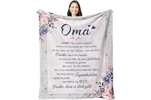 ‎JURATAR Juratar® Oma Geschenk Zum Geburtstag, Personalisierte Superweiche Omas Decke aus Flanell, Geburtstagsgeschenk für Oma 157 * 132 cm
