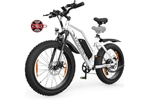 Vipdrive Bici Electrica Adulto,26"/24"x4" Fat Tires E-Bike, Batería Removible de 48V13Ah hasta 140KM,5 Modo Pas,7 Velocidades, Velocidad Máxima 25KM/H, Bicicleta Eléctrica con Motor de 250W