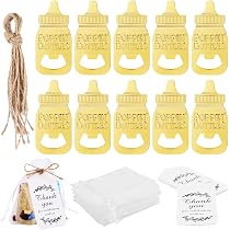 Lot De 30 Porte-clés Décapsuleur Empreinte De Bébé - Cadeaux Fête Prénatale, Anniversaire - Avec Sacs Organza Et étiquettes