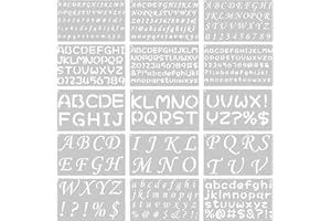 HONQX Letter Alphabet Stencils 15 Pack Calligraphy Stencils Letters for Painting Lettering Letter and Number Stencil for Crafts Reusable