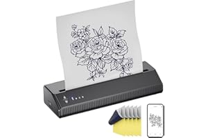 ‎TATELF TATELF Bluetooth Stencil Drucker Wireless Tattoo Transfer Maschine mit 10 Transferpapier Tattoo Drucker Mini Thermodrucker für IOS & Android PC Kabellose Kopierer