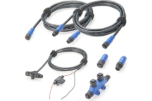NMEA 2000 certifierad startkit för NEMA 2K-nätverk för Lowrance, Simrad och Garmin, NMEA 2000 baskablar av marin kvalitet, grenkablar, t-shirts och terminatorer, 6 st