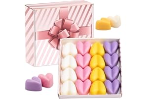Bobolyn 16 Pieces Wax Melts - Heart Shape Soy Wax Melts Cubes 16×4g, 4 of Each Lavender, Apple, Rose and Mango Scent with Presentation Gift Box for Home Office Gift Set