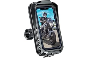 ‎JUYANO JUYANO Handyhalterung Motorrad Wasserdicht Handyhalter Fahrrad Universal Lenkertasche Halterung mit Gesicht/Touch ID Motorrad Halterung 360°Drehbarem Für 7.0 Zoll Handys GPS Navi Andere Geräte