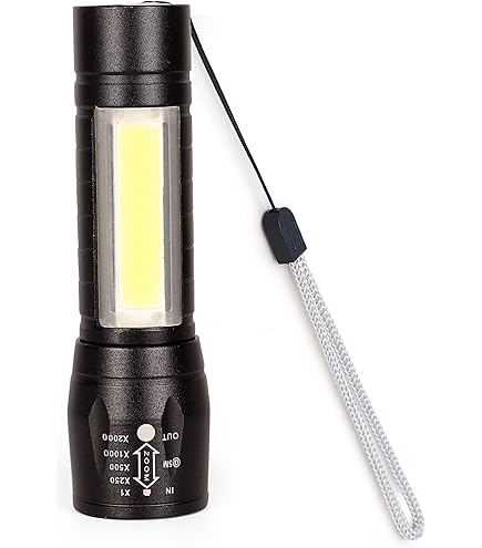 MZ M919 Zoomable Metal LED Torch - Black | with Emergency SOS