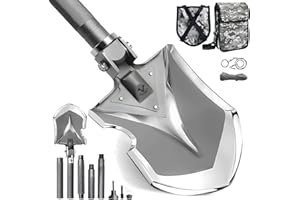 Zune Lotoo Pala Plegable, Pala Camping Multifuncional de Acero al Carbono para Acampar