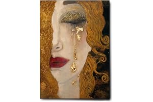 Giallobus - Quadro - Gustav Klimt - Lacrime dorate - Tela Canvas Telaio Standard - 50L x 70l cm - Pronto da appendere - Quadri moderni per la casa