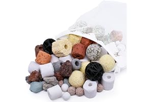 MUYYIKA Filtro de acuario, accesorios para filtros de acuario, anillos de cerámica, filtro biológico, anillos de cerámica medianos, filtro bioquímico poroso