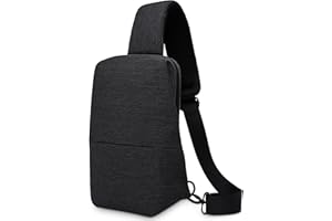 VARLIVOO Bolsos de Hombro para Hombre Bolsos Cruzados Bandolera Bolsa de Pecho Crossbody Bolsa Sling Bag Viajar Senderismo Impermeable Poliéster Sling Backpack Negro