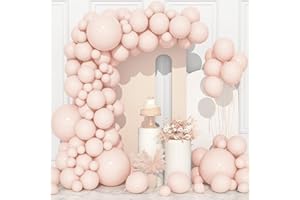 OUSUGA Globos Naranjas Pastel, 106 Piezas 5 10 12 18 Pulgadas Arco Guirnalda de Globos Látex Naranja Claro Bebé Macaron con Cinta para Hombres Niños Fiesta de Cumpleaños Baby Shower Boda Aniversario Bautizo