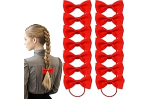 Bliceon 20 Pcs Red Hair Accessories Set - Girls' Bobbles, Bows, School Bands, Red Ribbon Headbands, Clips, Elastic Hairbands, and Braids - for Kids and Women