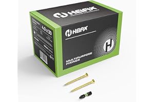 Heifix Multi-Purpose Wood Screws Box Pozi Double Countersunk - (QTY 200, 4mm x 30mm) - FREE Screw Bit Included