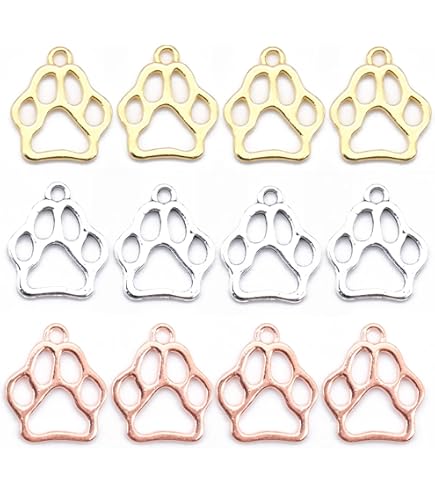 10 Ciondoli A Forma Di Zampa Di Cane Con Moschettone - Colorati E Brillanti, Per Portachiavi E Gioielli Fai Da Te - Foto 3
