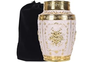 YOUDEAR MEMORIALS Urne für menschliche Asche Erwachsene Weibliche - Rosenblume Urne Mama - Beerdigungsurne für Frauen aus Zinklegierung - Hält 200 Kubikzoll Asche